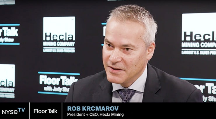 Rob Krcmarov during an interview with NYSE TV